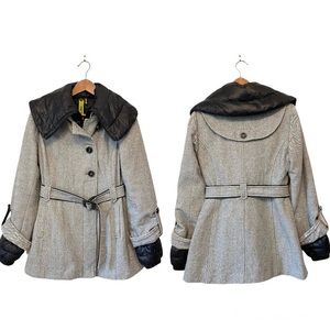Soia & Kyo Wool & Down Herringbone Coat